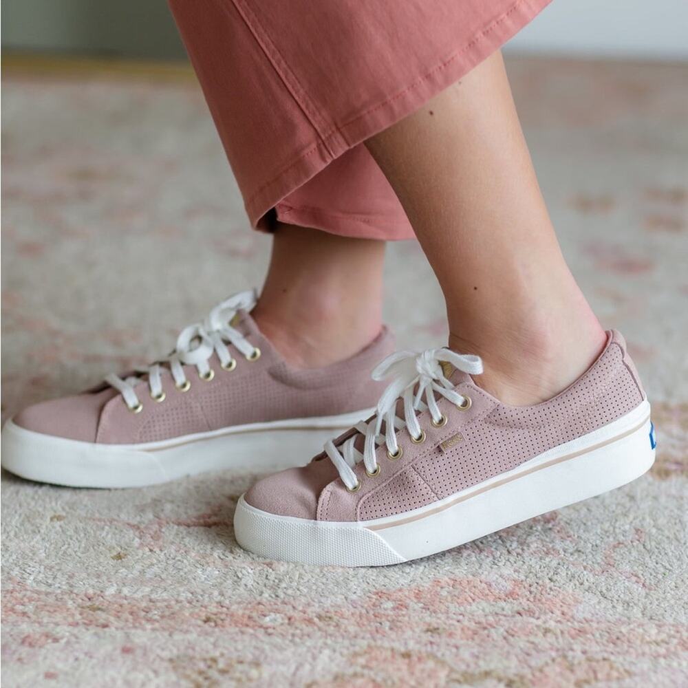 Keds Jump Kick Duo Perf Suede Size 11 Mauve Chunky Sneaker Preppy - Picture 2 of 12